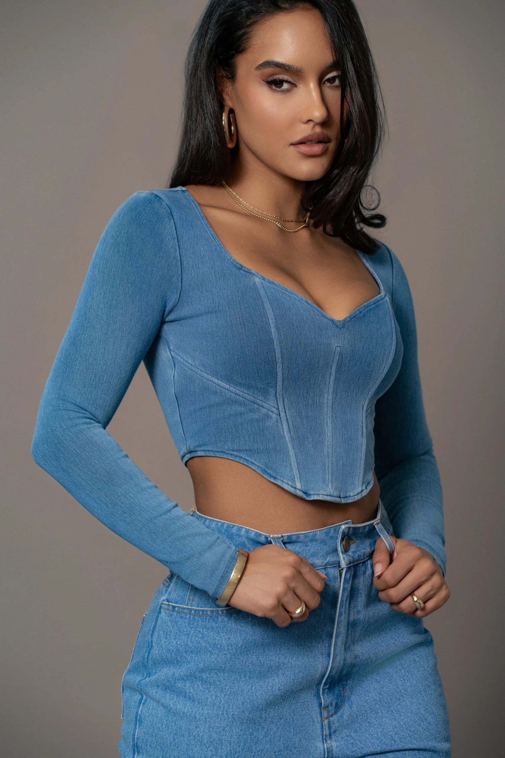 medium_wash_tesa_sweethea_5.webp JLUXLABEL Medium Wash Tesa Sweetheart Denim Top
