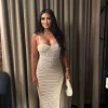 JLUXLABEL Milk Deep Sea Crochet Maxi Dress