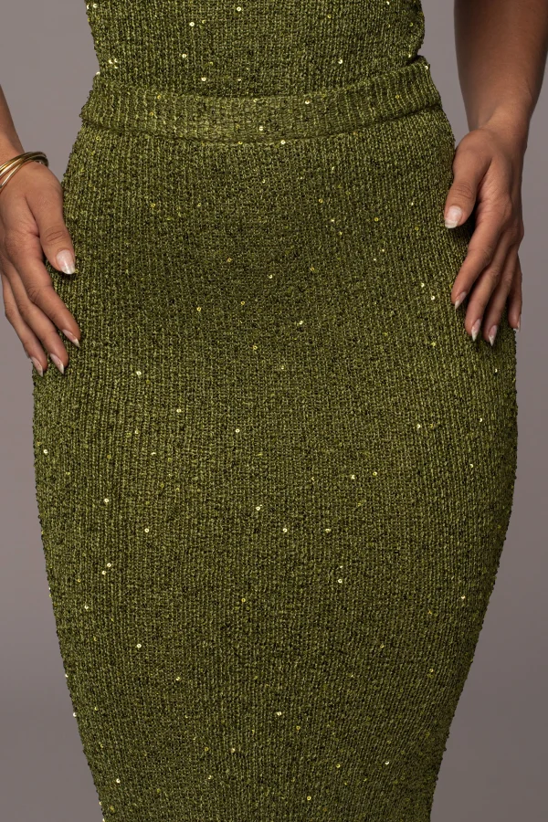 JLUXLABEL Moss Palace Sequin Skirt Set