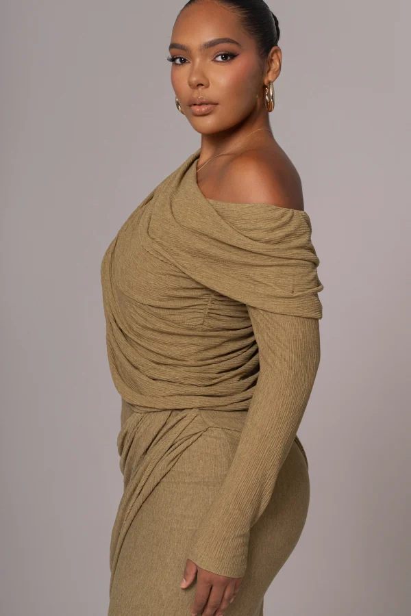 JLUXLABEL Moss Textured One Shoulder Bodysuit