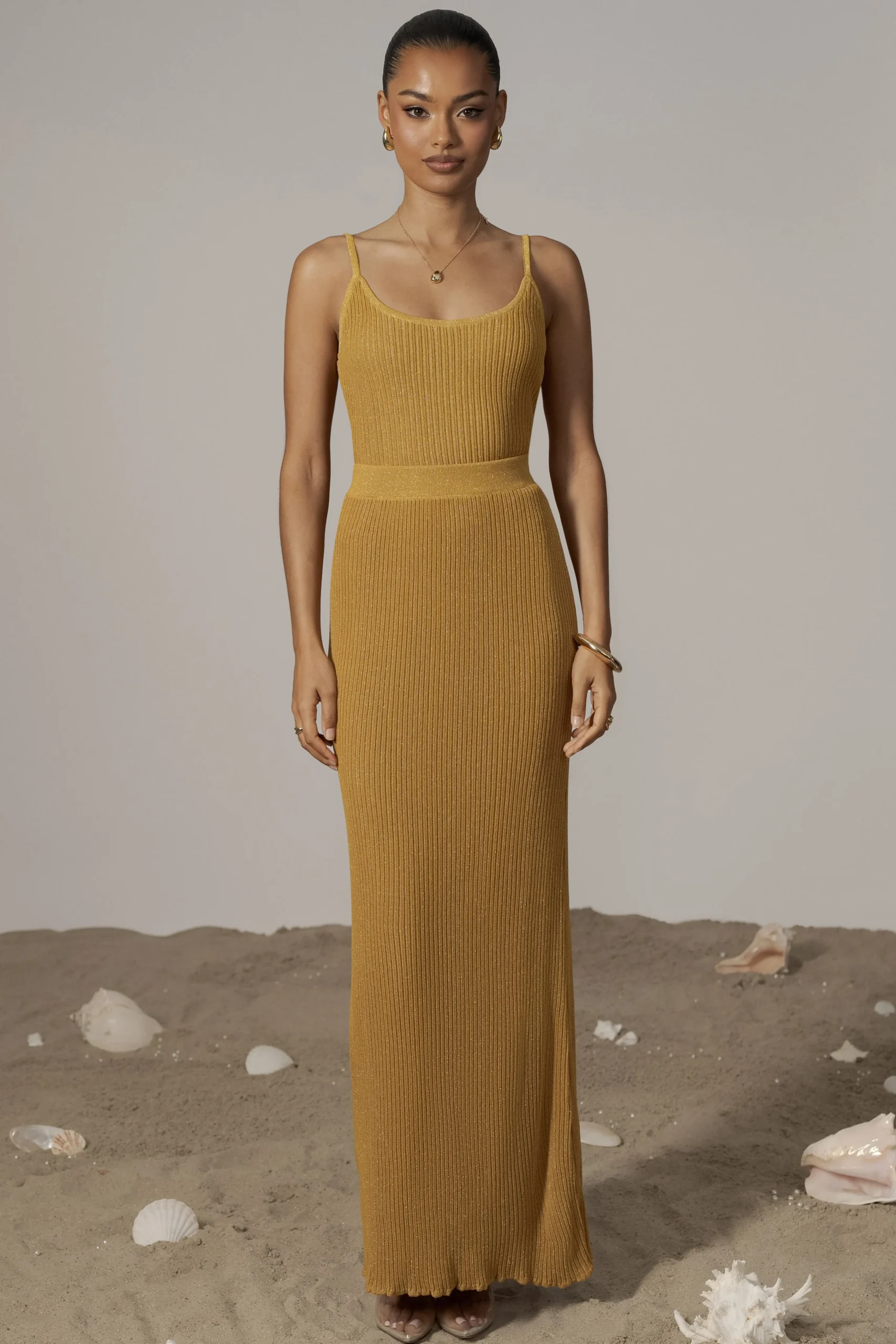 mustard_serena_ribbed_ski_1.webp JLUXLABEL Mustard Serena Ribbed Skirt Set