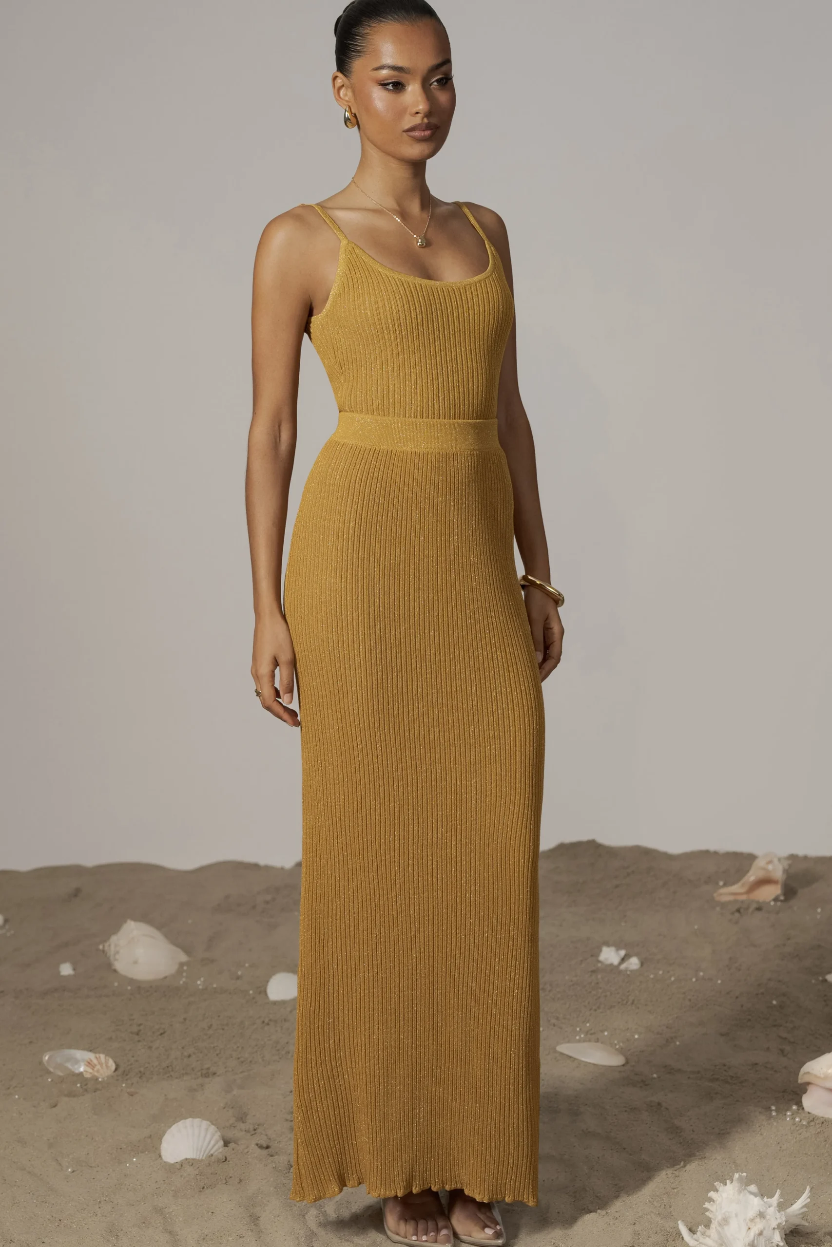 mustard_serena_ribbed_ski_3.webp JLUXLABEL Mustard Serena Ribbed Skirt Set
