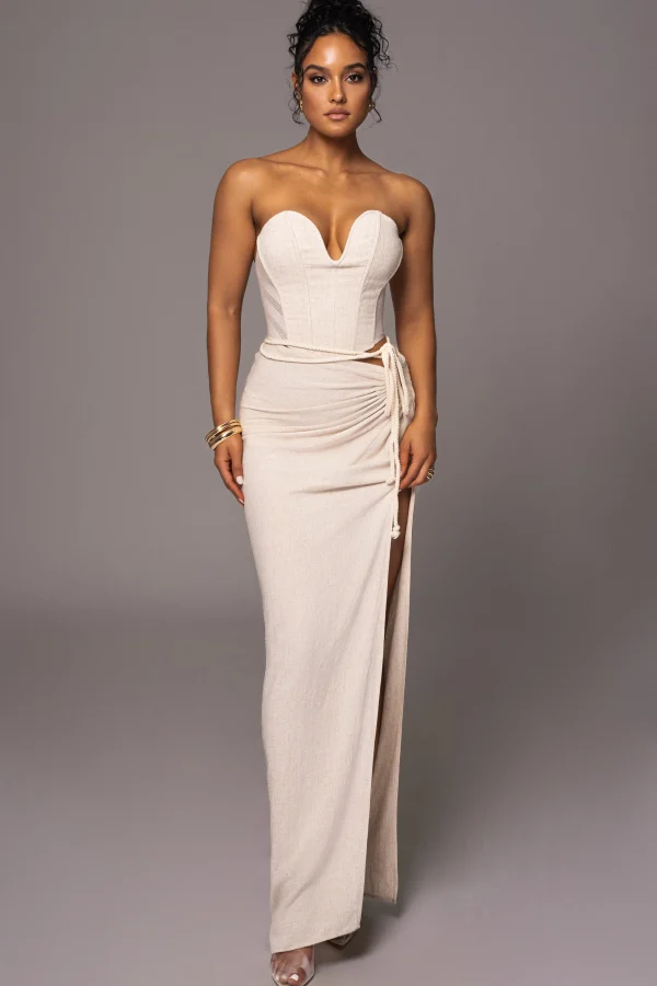 JLUXLABEL Natural Destination Linen Skirt Set