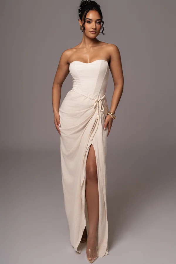 JLUXLABEL Natural New Obsession Draped Top