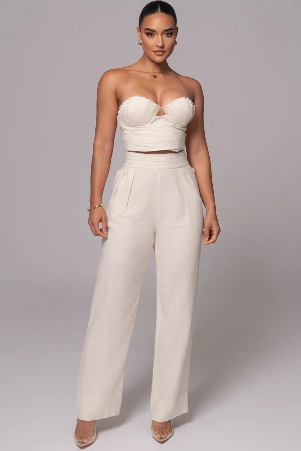 JLUXLABEL Natural Villa Views Linen Trousers