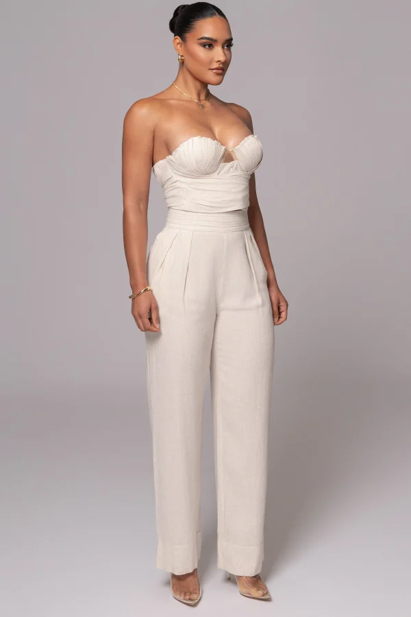 JLUXLABEL Natural Villa Views Linen Trousers