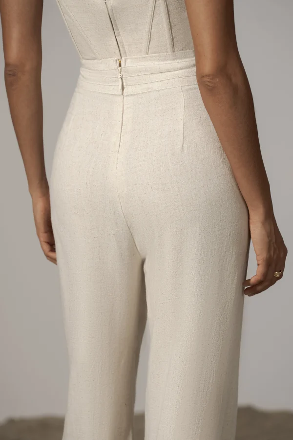 JLUXLABEL Natural Villa Views Linen Trousers