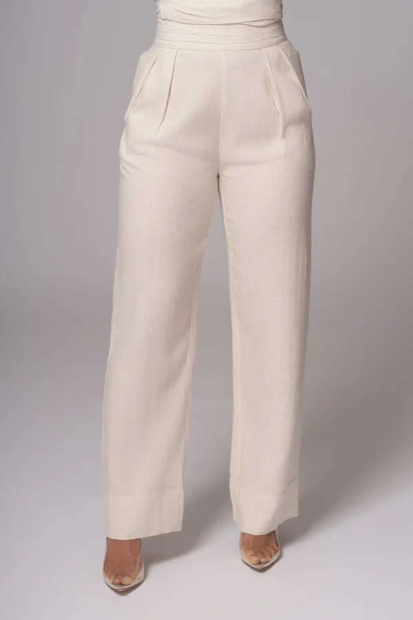 JLUXLABEL Natural Villa Views Linen Trousers