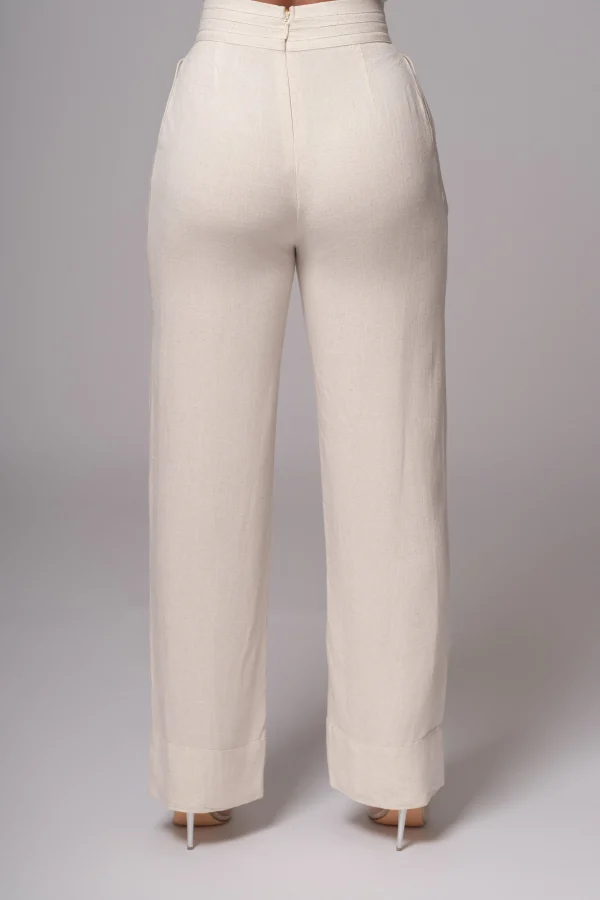 JLUXLABEL Natural Villa Views Linen Trousers