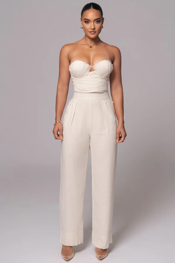 JLUXLABEL Natural Villa Views Linen Trousers