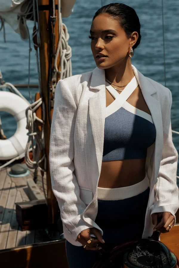 JLUXLABEL Navy Heartbreaker Two-Piece Skirt Set