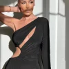 JLUXLABEL Noir Jorgia Keyhole Dress