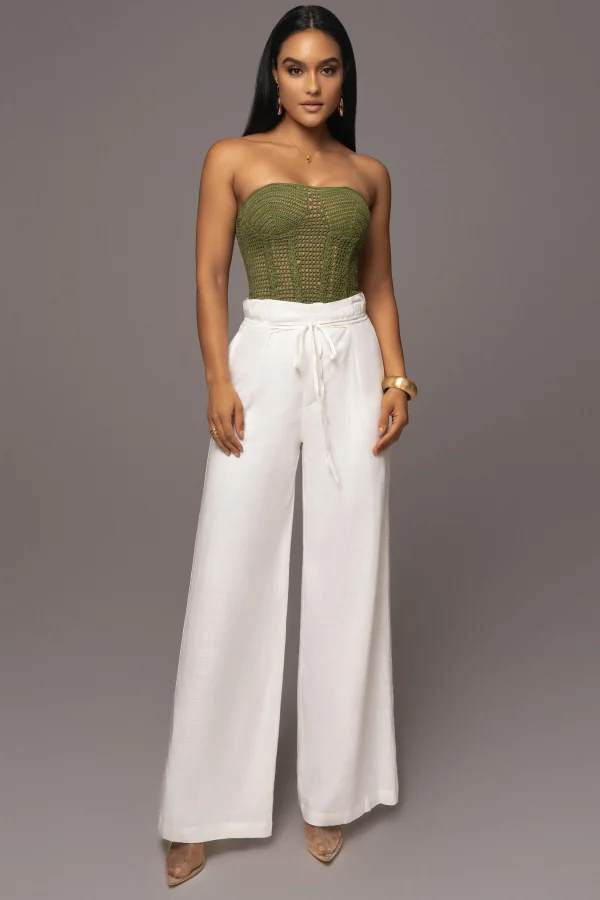 JLUXLABEL Off White Waverly Linen Trousers