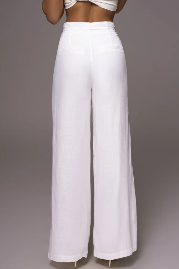 JLUXLABEL Off White Waverly Linen Trousers