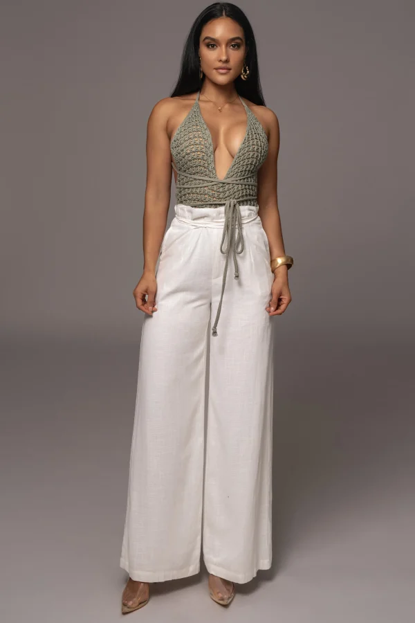 JLUXLABEL Off White Waverly Linen Trousers