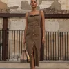 JLUXLABEL Olive Forever Summer Belted Dress