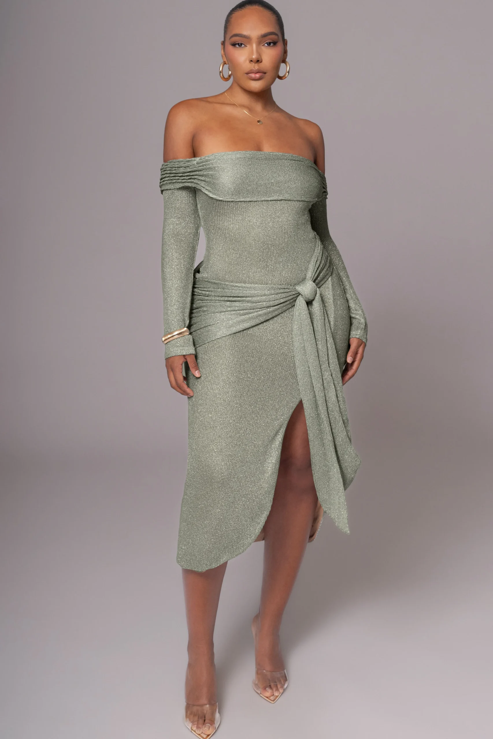 olive_island_elegance_dra_0.webp JLUXLABEL Olive Island Elegance Drape Dress