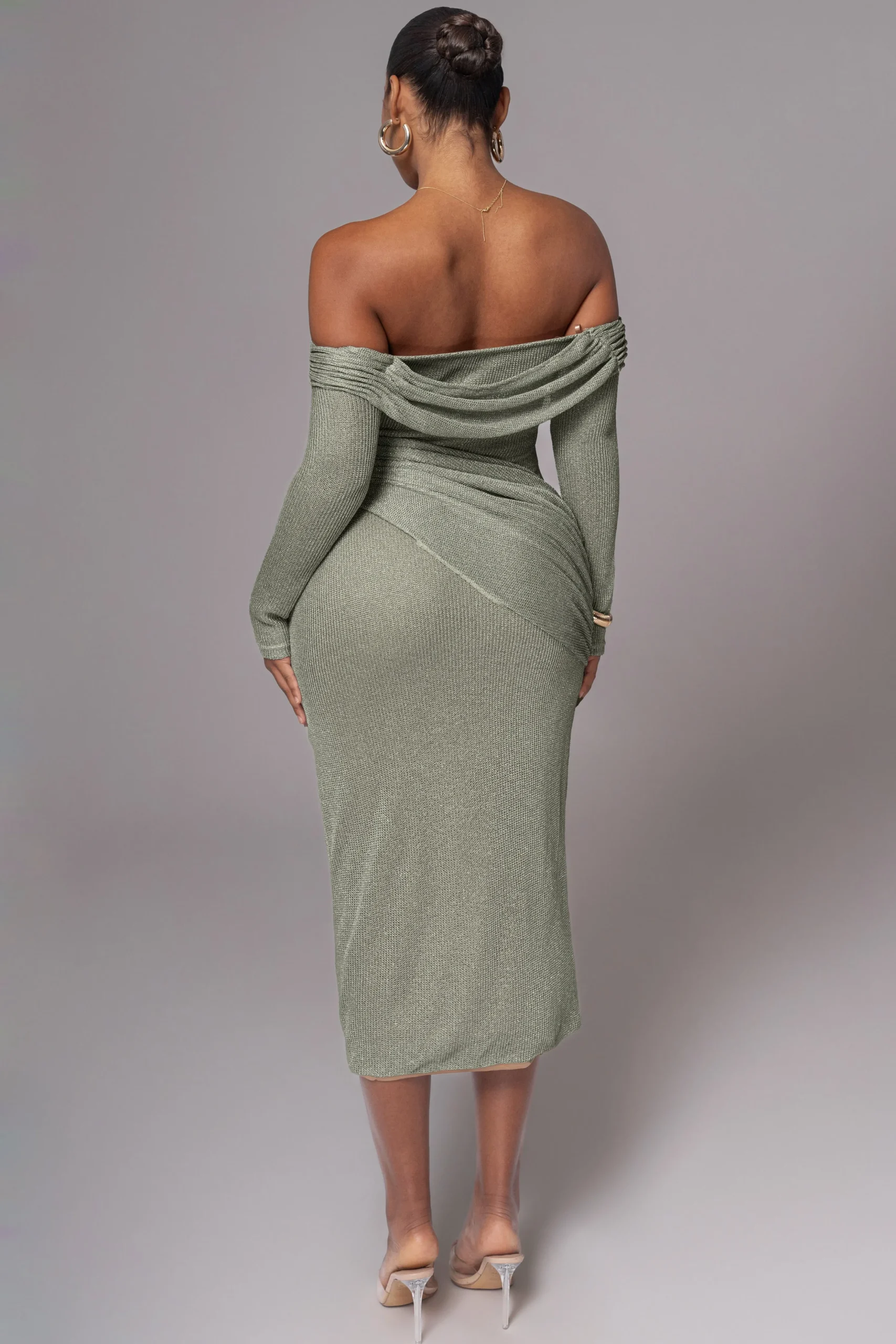 olive_island_elegance_dra_3.webp JLUXLABEL Olive Island Elegance Drape Dress