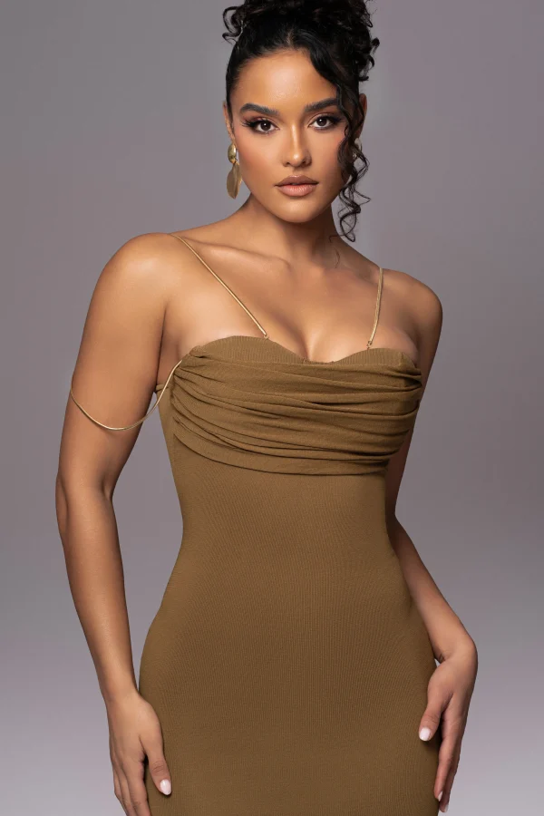 JLUXLABEL Olive La Lune Drape Midi Dress