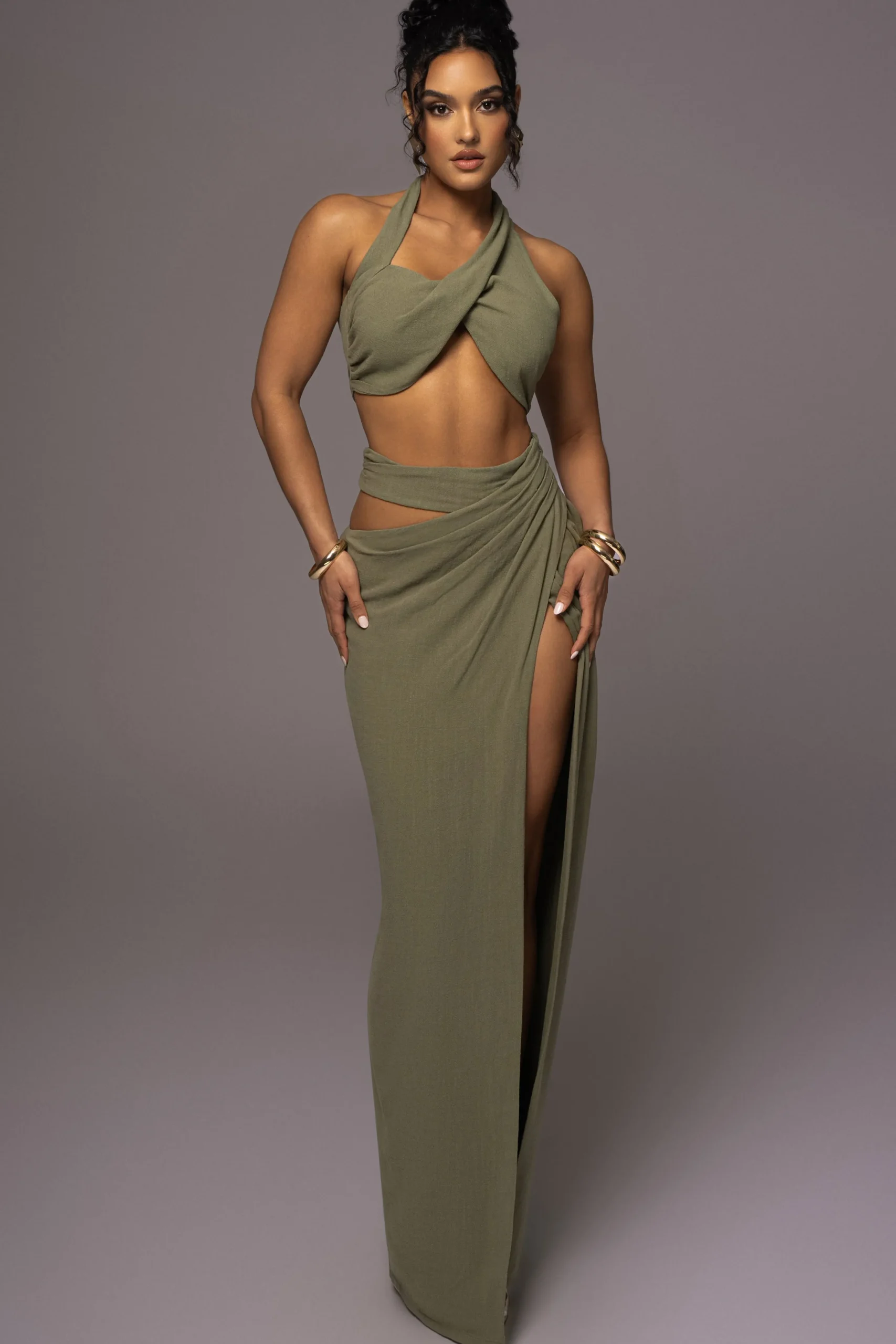 olive_new_age_two_piece_s_0.webp JLUXLABEL Olive New Age Two Piece Skirt Set