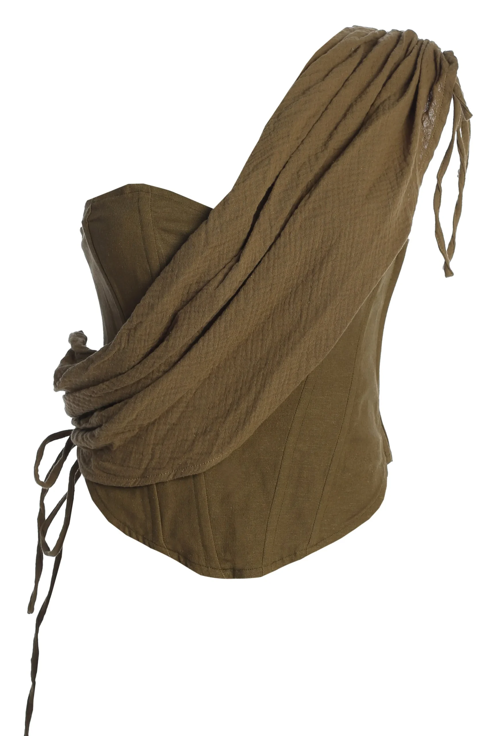 olive_new_obsession_drape_2.webp JLUXLABEL Olive New Obsession Draped Top