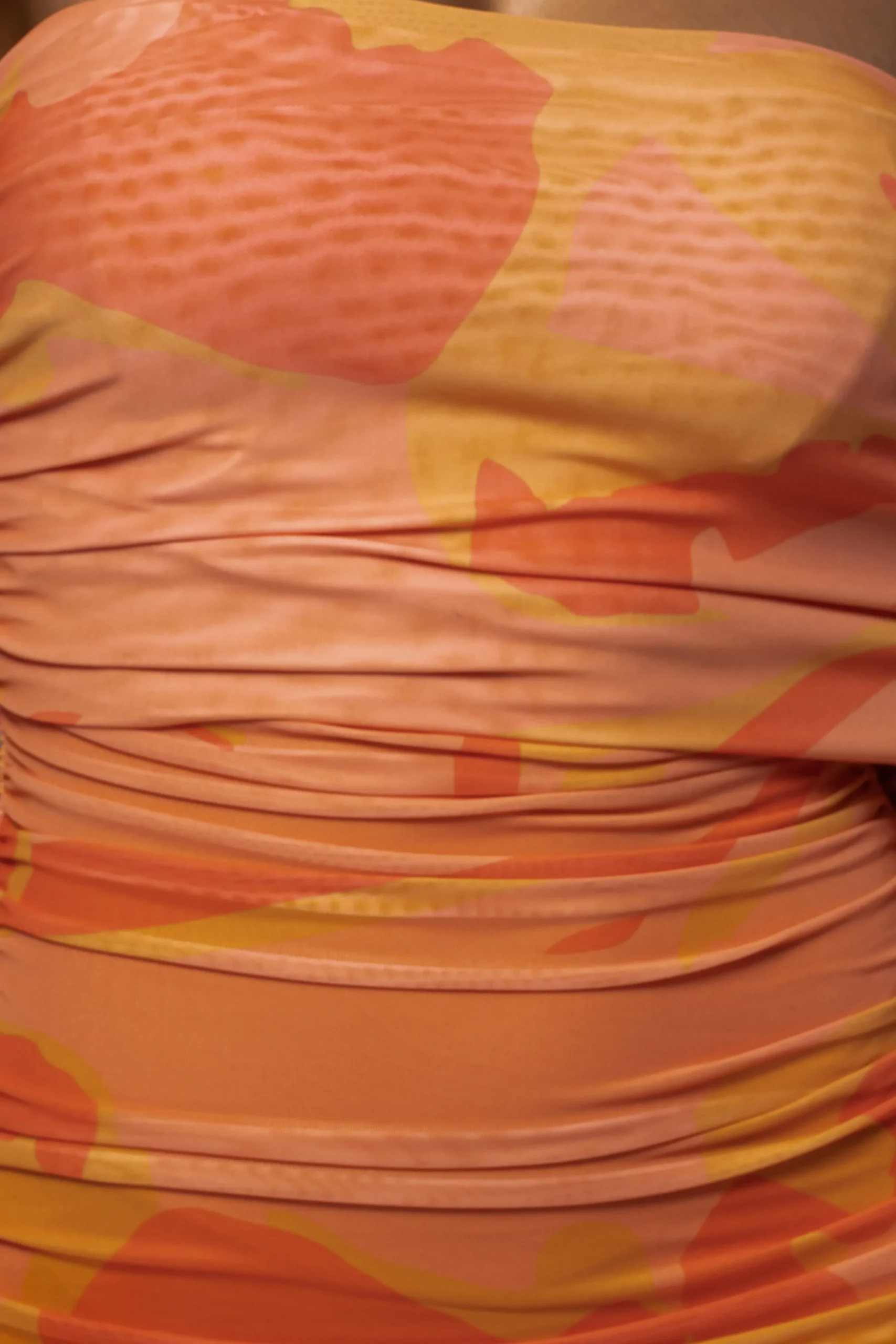orange_capri_ruched_dress_11.webp JLUXLABEL Orange Capri Ruched Dress