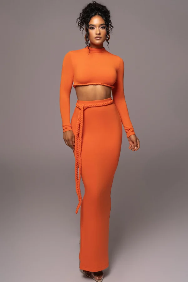 JLUXLABEL Orange City Love Two-Piece Skirt Set