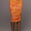JLUXLABEL Orange Costa Rica Floral Skirt