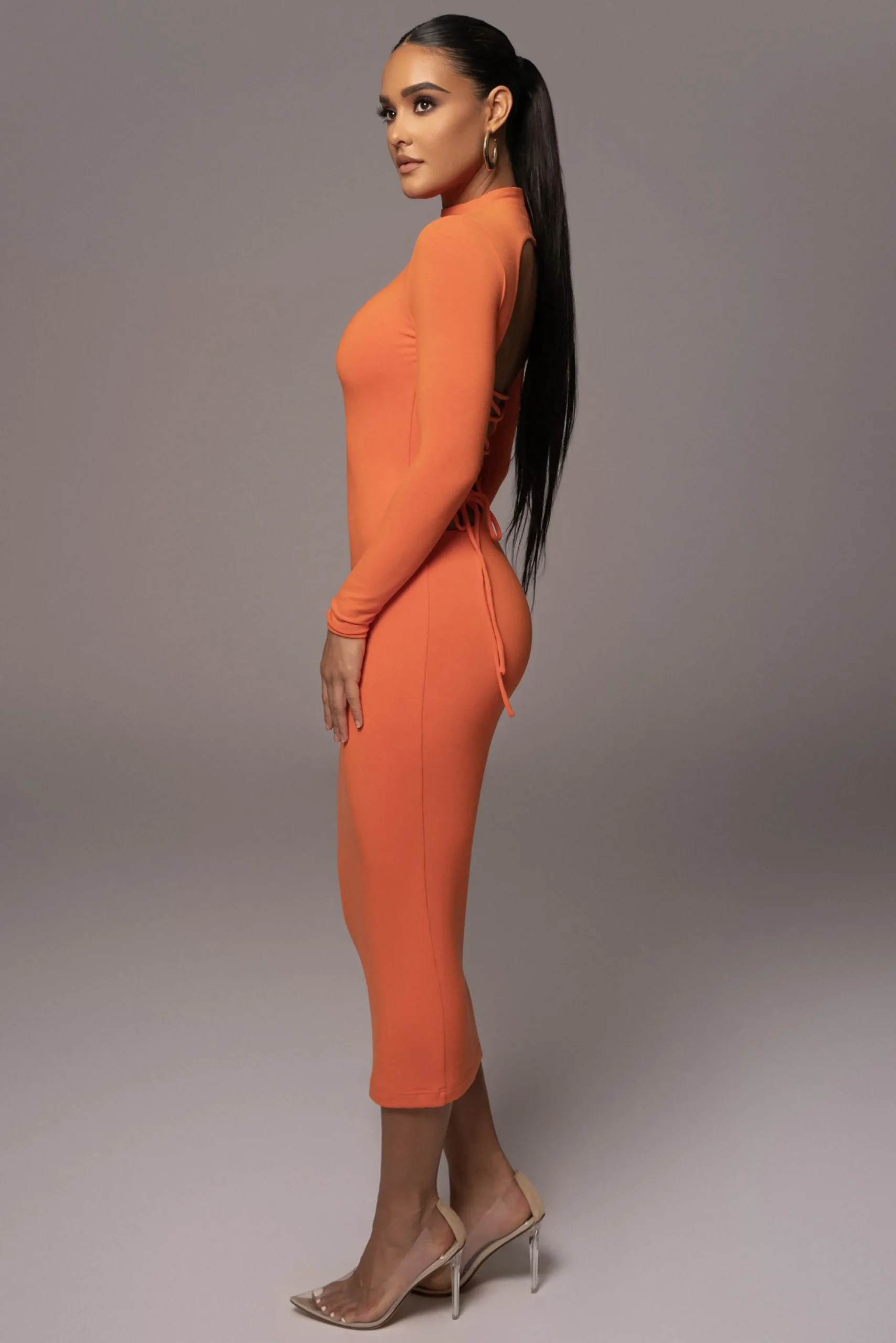 orange_shaye_mock_neck_dr_4.webp JLUXLABEL Orange Shaye Mock Neck Dress