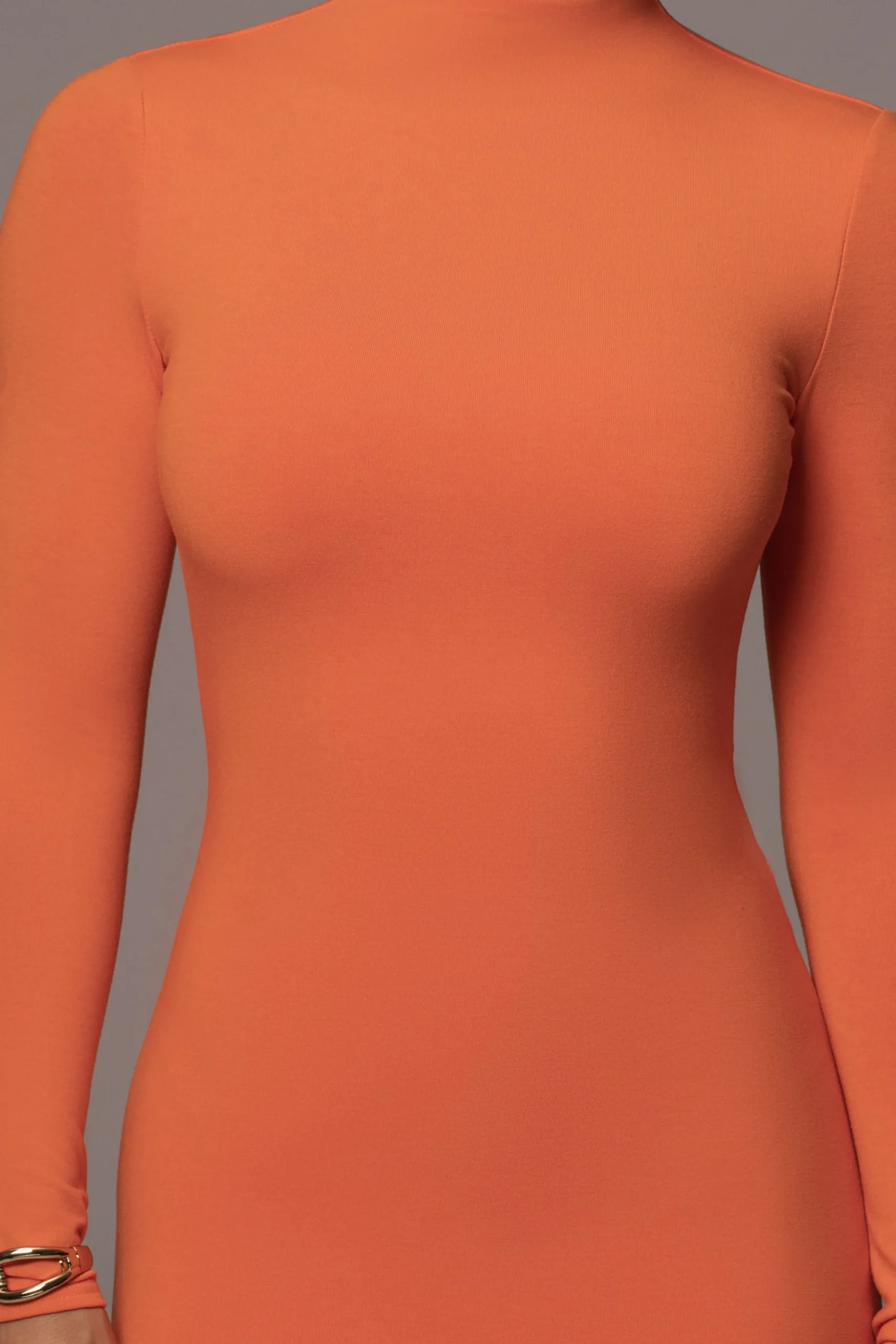 orange_shaye_mock_neck_dr_9.webp JLUXLABEL Orange Shaye Mock Neck Dress