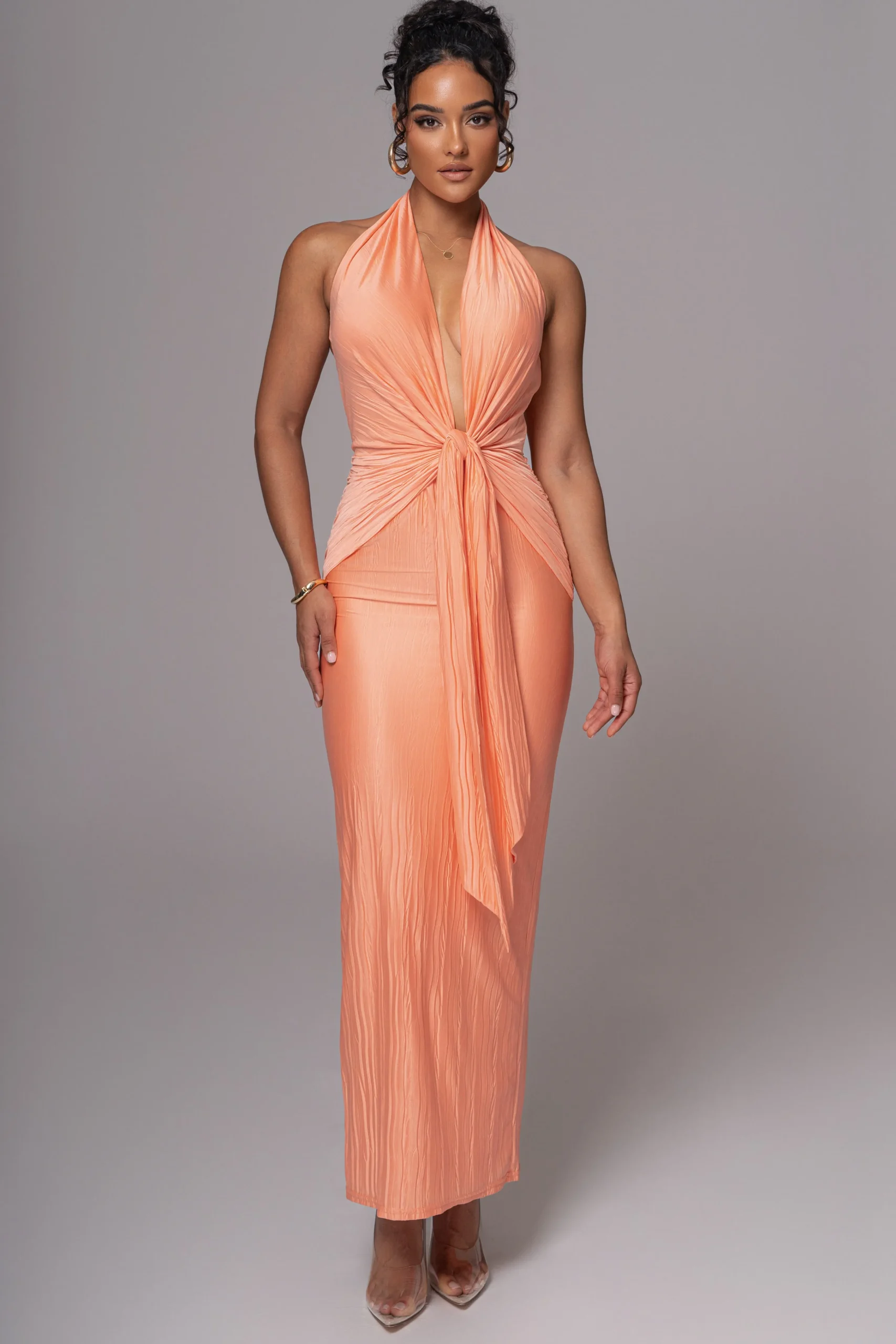 peach_under_the_moonlight_1.webp JLUXLABEL Peach Under The Moonlight Drape Dress