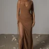 JLUXLABEL Pecan Dreaming Of Summer Linen Dress