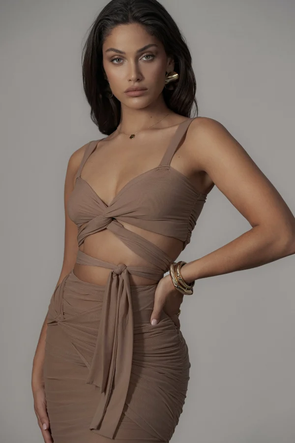 JLUXLABEL Pecan Extend Your Stay Skirt Set