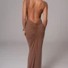 JLUXLABEL Pecan JLUXBASIX FRONT AND CENTER MAXI DRESS
