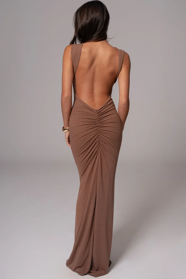 JLUXLABEL Pecan JLUXBASIX FRONT AND CENTER MAXI DRESS