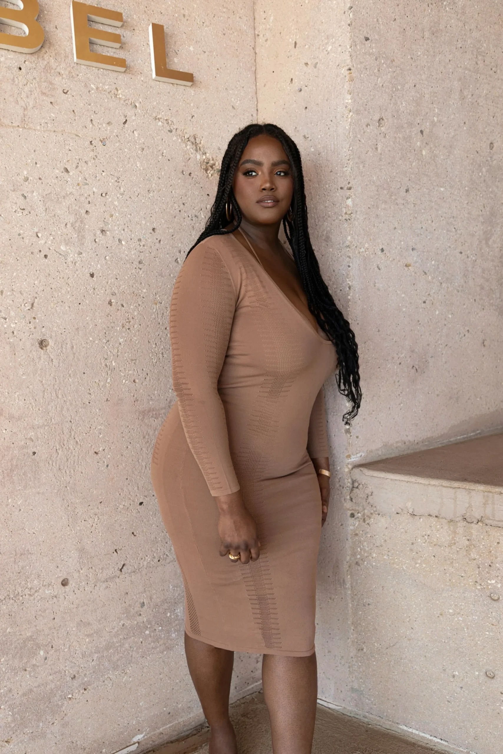 pecan_look_this_way_midi__10.webp JLUXLABEL Pecan Look This Way Midi Dress