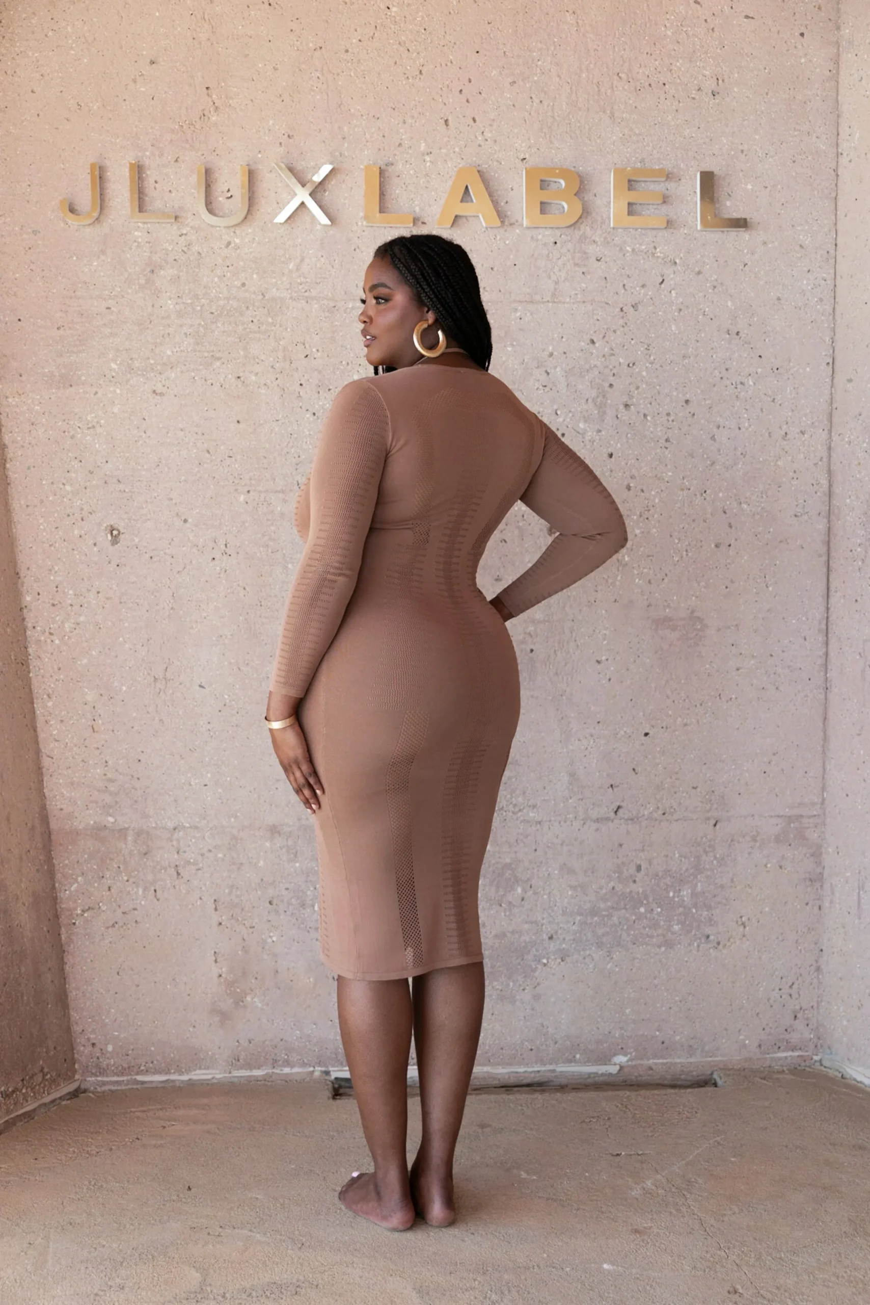 pecan_look_this_way_midi__8.webp JLUXLABEL Pecan Look This Way Midi Dress
