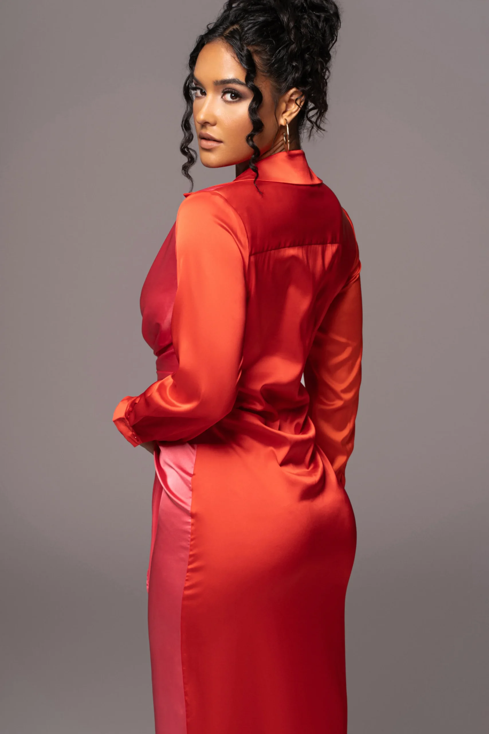 pink_color_block_satin_mi_8.webp JLUXLABEL Pink Color Block Satin Midi Dress