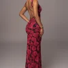 JLUXLABEL Pink Floral Front And Center Maxi Dress