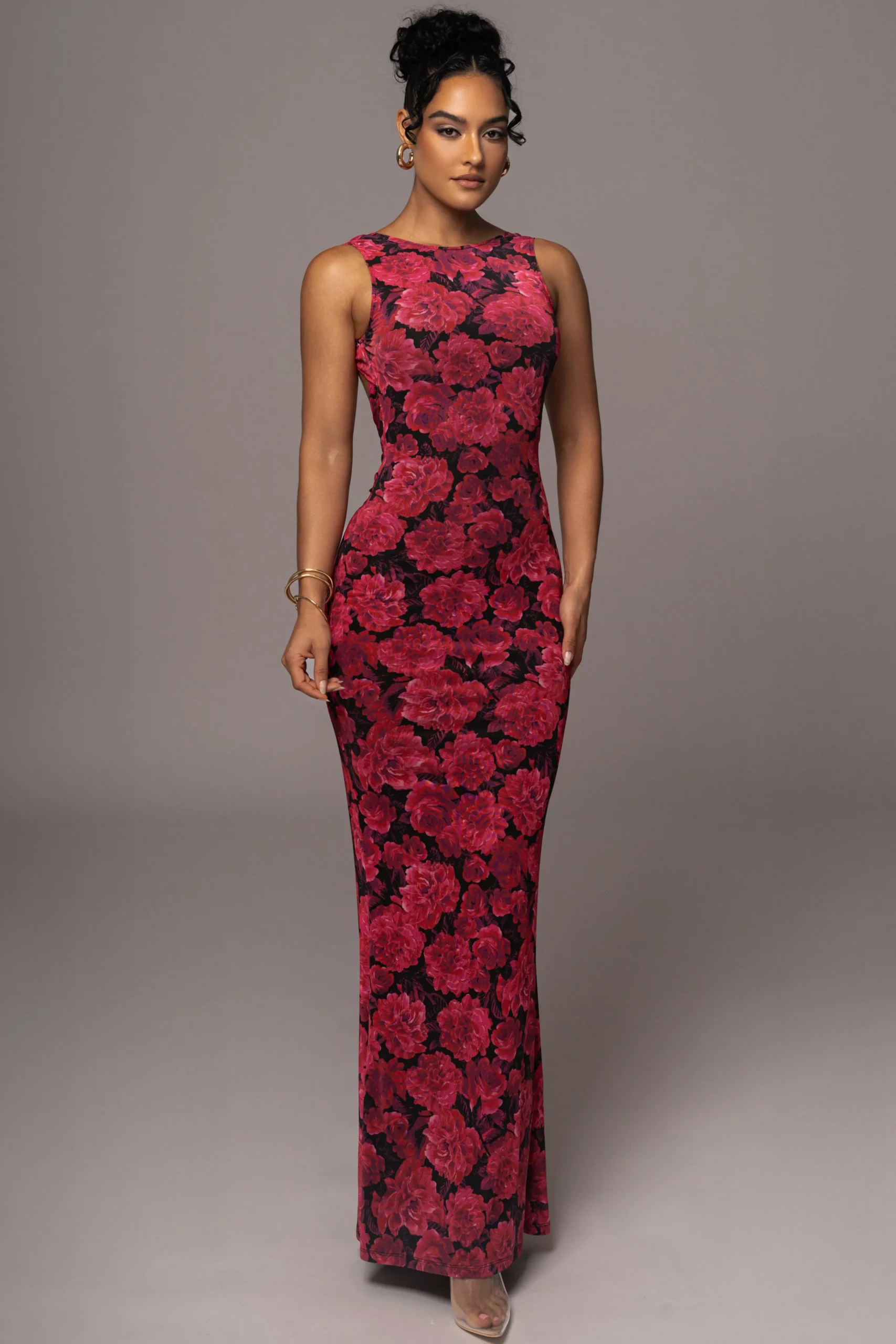 pink_floral_front_and_cen_2.webp JLUXLABEL Pink Floral Front And Center Maxi Dress