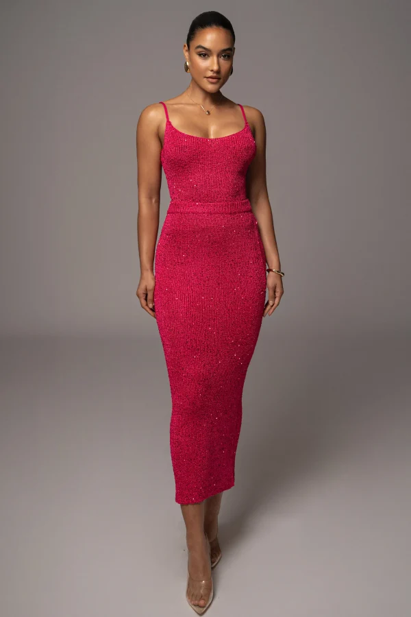 JLUXLABEL Pink Palace Sequin Skirt Set