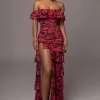 JLUXLABEL Pink  Power Mesh Passion Tier Dress