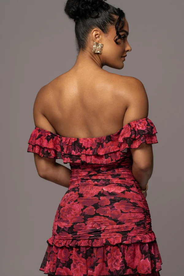 JLUXLABEL Pink Power Mesh Passion Tier Dress
