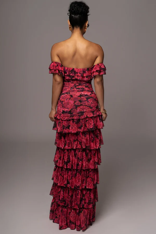 JLUXLABEL Pink Power Mesh Passion Tier Dress