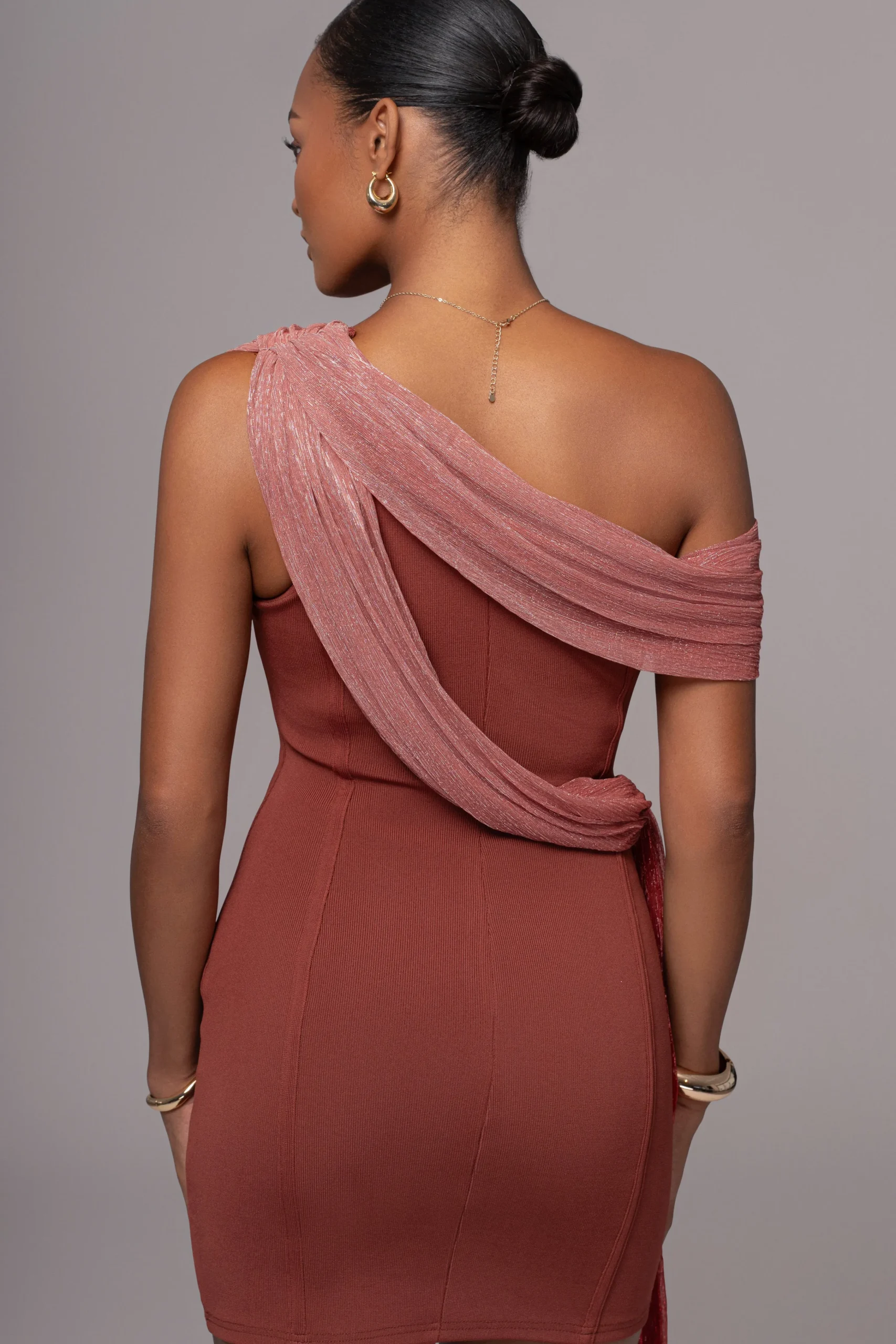 red_asymmetric_drape_mini_5.webp JLUXLABEL Red Asymmetric Drape Mini Dress