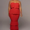 JLUXLABEL Red Casa Blanca Ruffle Dress