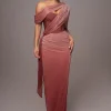 JLUXLABEL Red Celestina Draped Maxi Dress