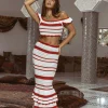 JLUXLABEL Red Corazon Ruffle Skirt Set