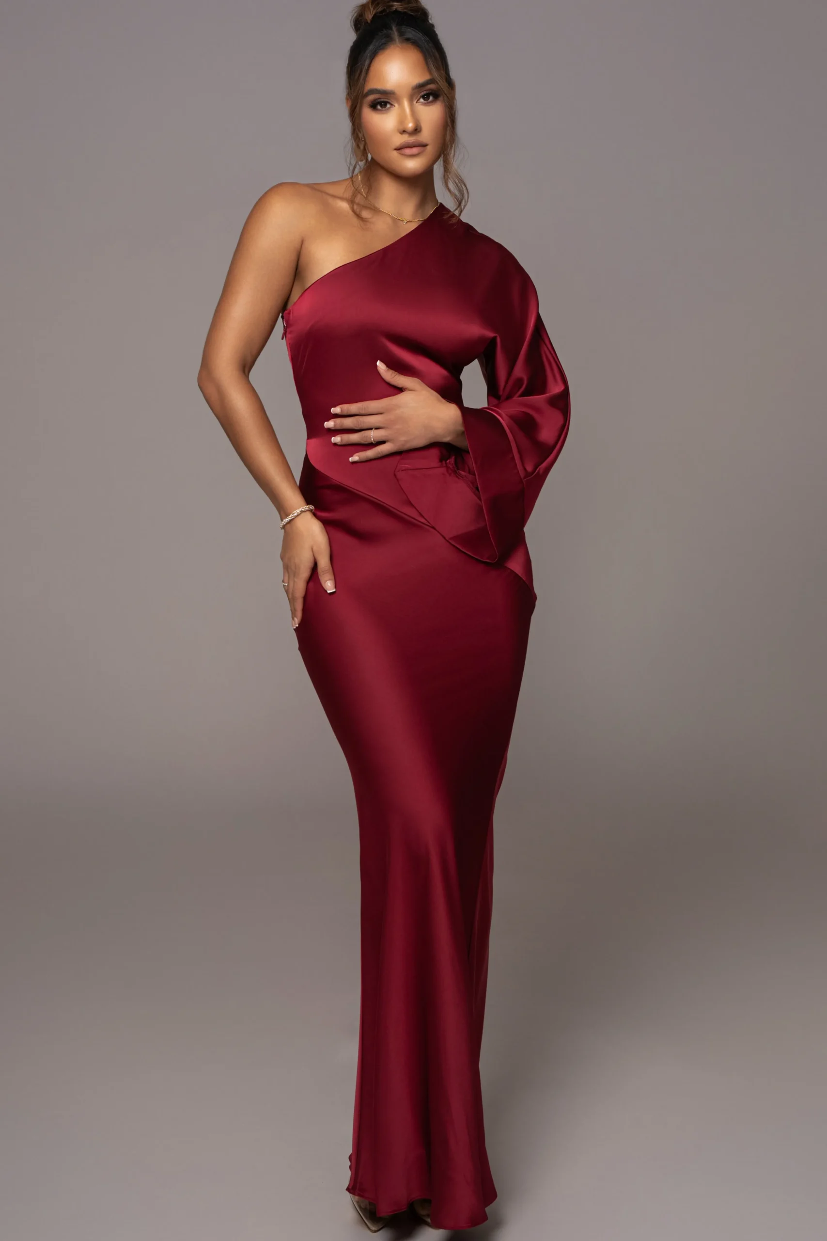 red_femme_drape_maxi_dres_6.webp JLUXLABEL Red Femme Drape Maxi Dress