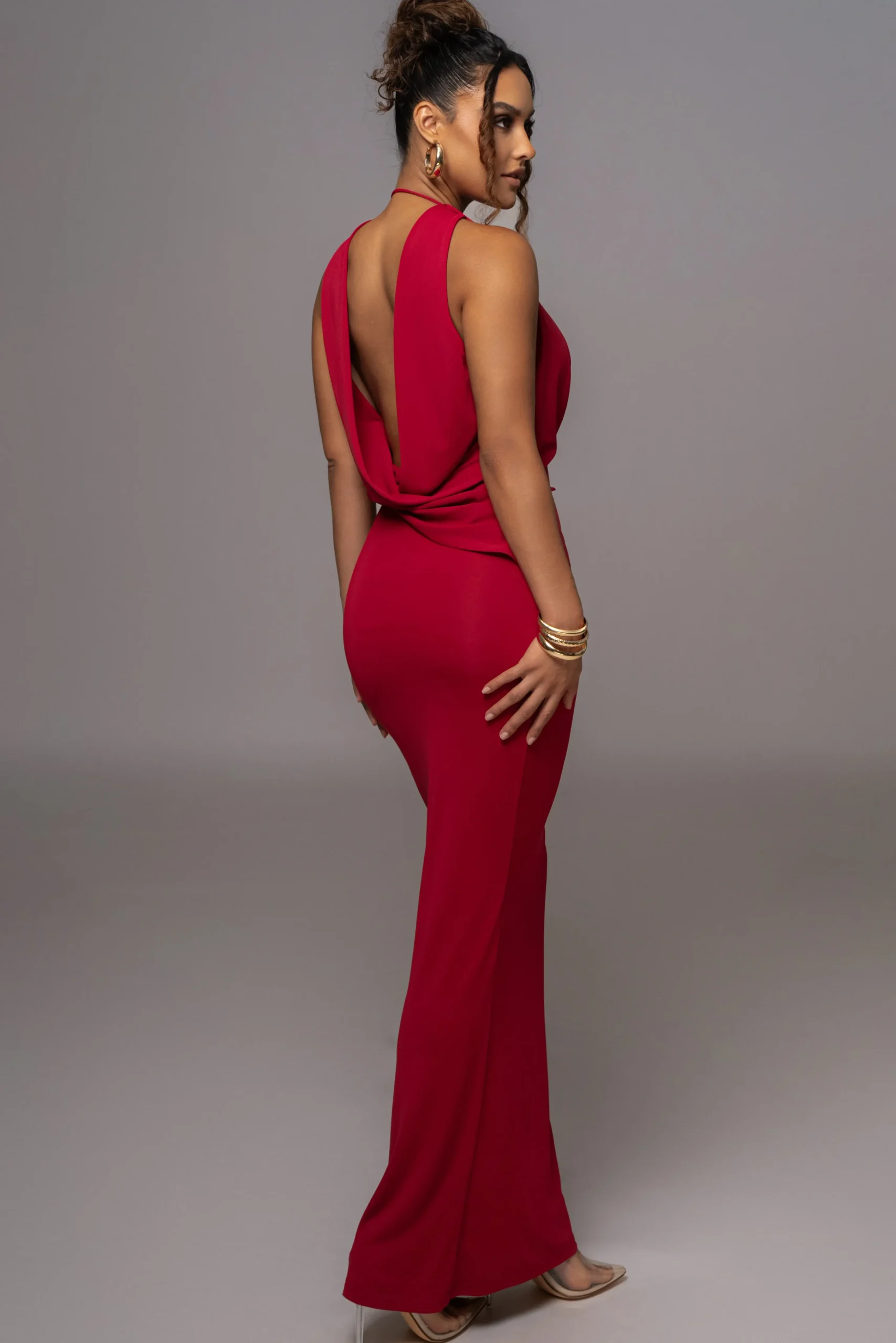 red_infinite_allure_cowl__0.webp JLUXLABEL Red Infinite Allure Cowl Neck Dress